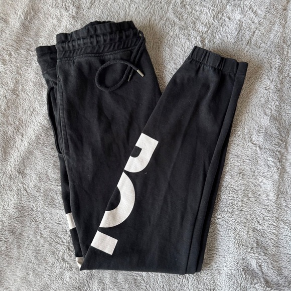 Polo Ralph Lauren Pants - Polo Ralph Lauren Womens Black Logo Graphic Joggers Sweatpants Medium